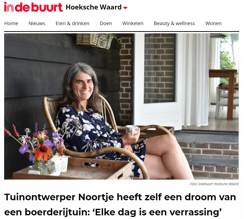Voorbeeldweergave van het interview met Noortje op indebuurt Hoeksche Waard.